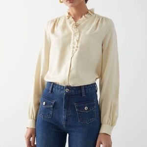 & Other Stories Button Up Ruffle Blouse Size 8 NWT🌸